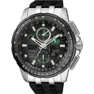 CITIZEN ECO-DRIVE RADIO CONTROLLED ANALOG DIGITAL BLACK STRAP MEN WATCH JY8051-08E