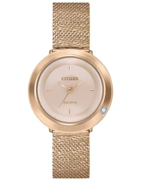 Citizen Ladies Eco-Drive L Ambiluna Watch - Rose Gold-Tone - MOP  - Metal Mesh