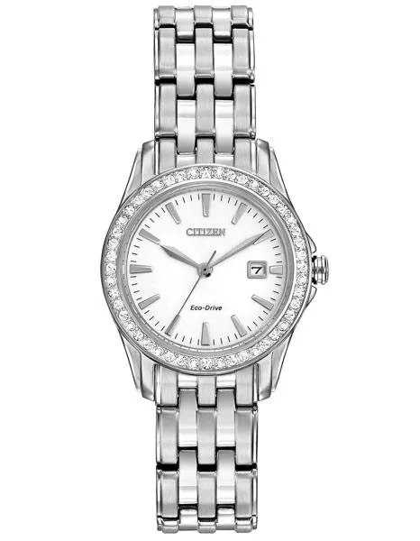 Citizen Ladies Silhouette Crystal - Stainless Steel - Silver-Tone Dial - Date