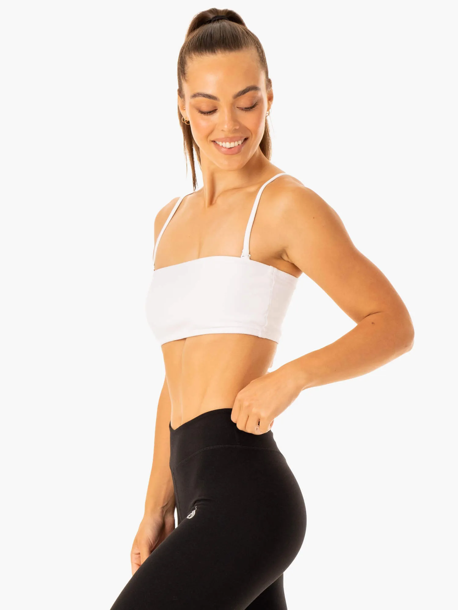 Convertible Bandeau Sports Bra - White