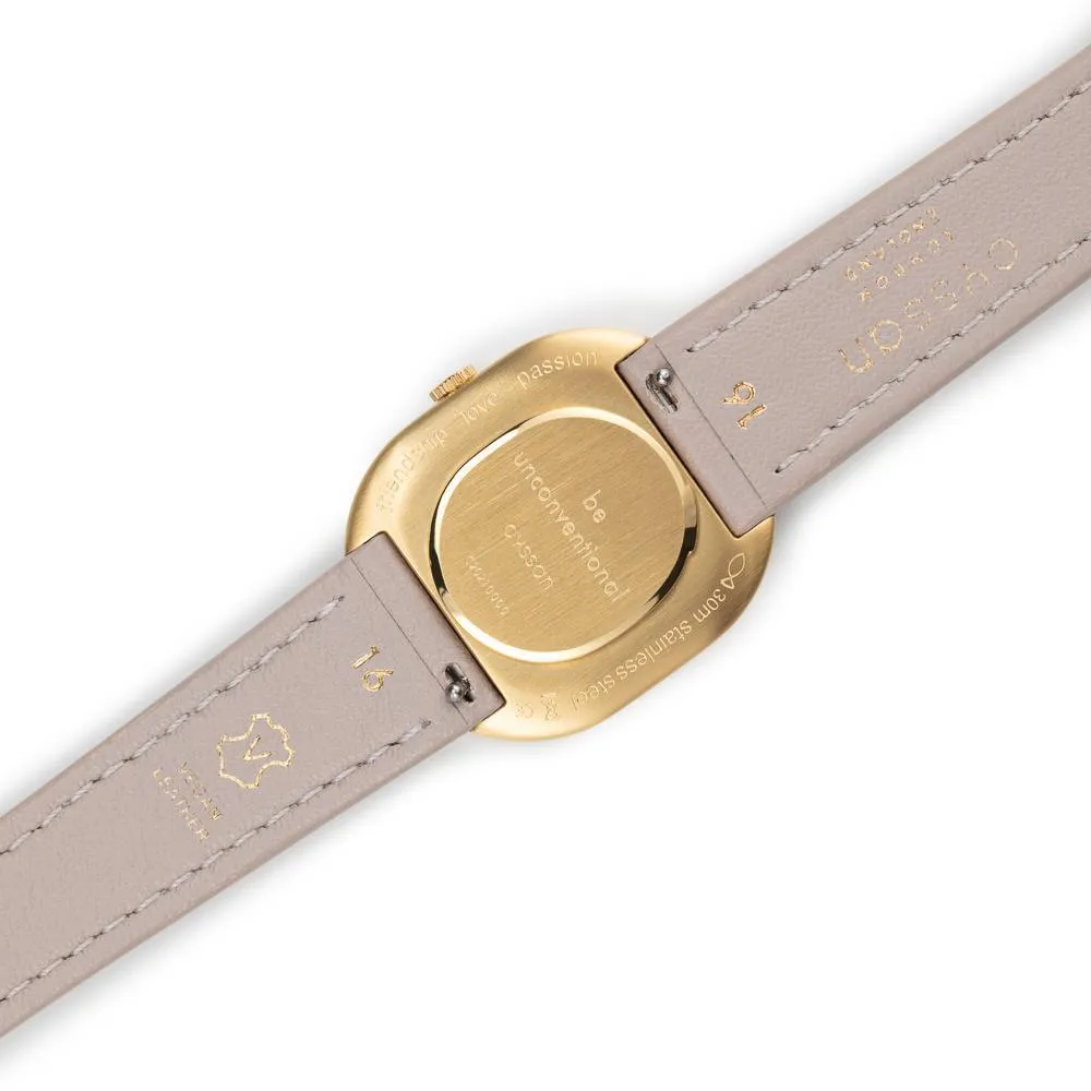 CYS5 Watch with White, Gold & Champagne Dial | Sand Vegan Leather Strap