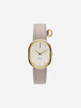 CYS5 Watch with White, Gold & Champagne Dial | Sand Vegan Leather Strap