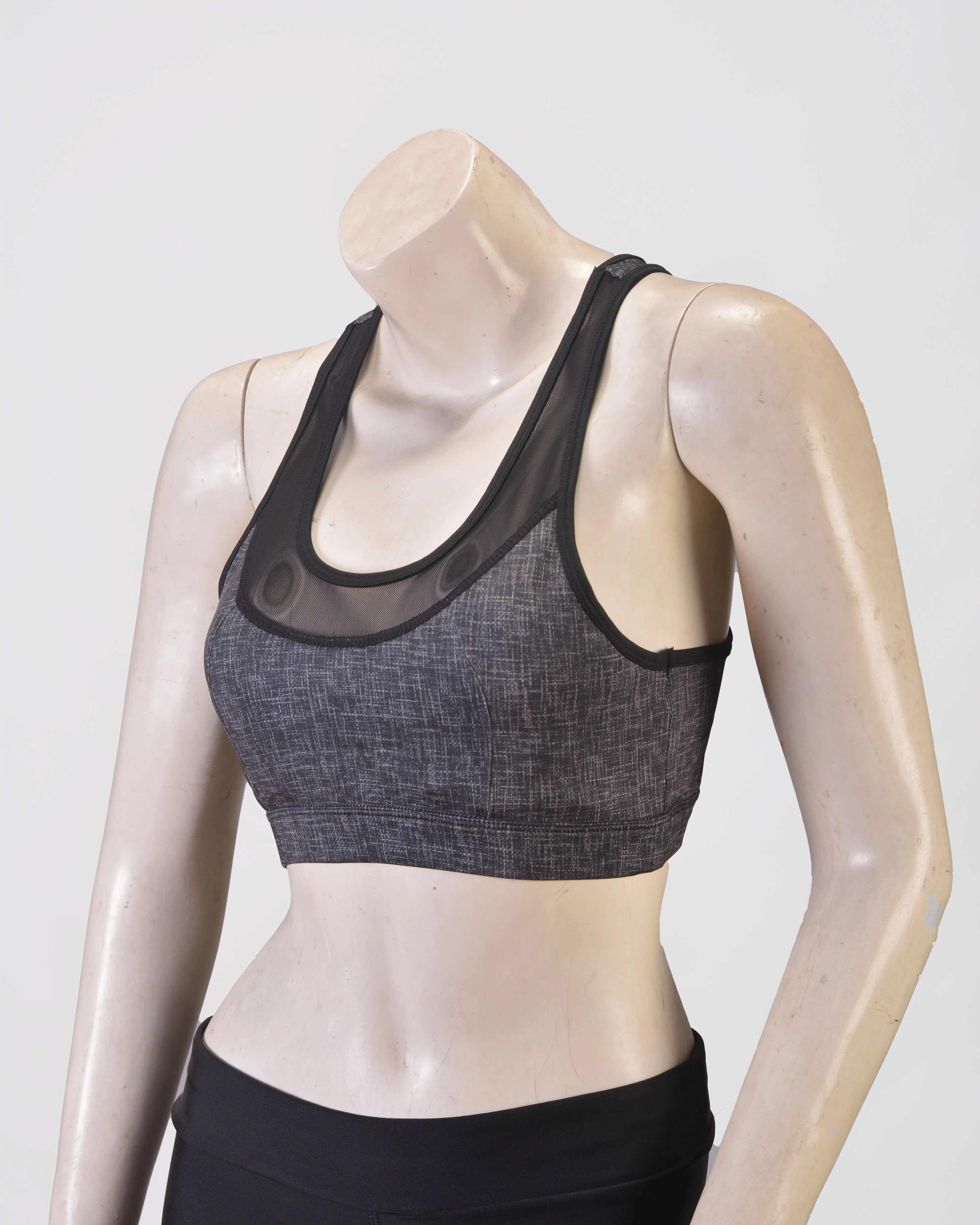 Elle Sports padded Bra Black With Mesh