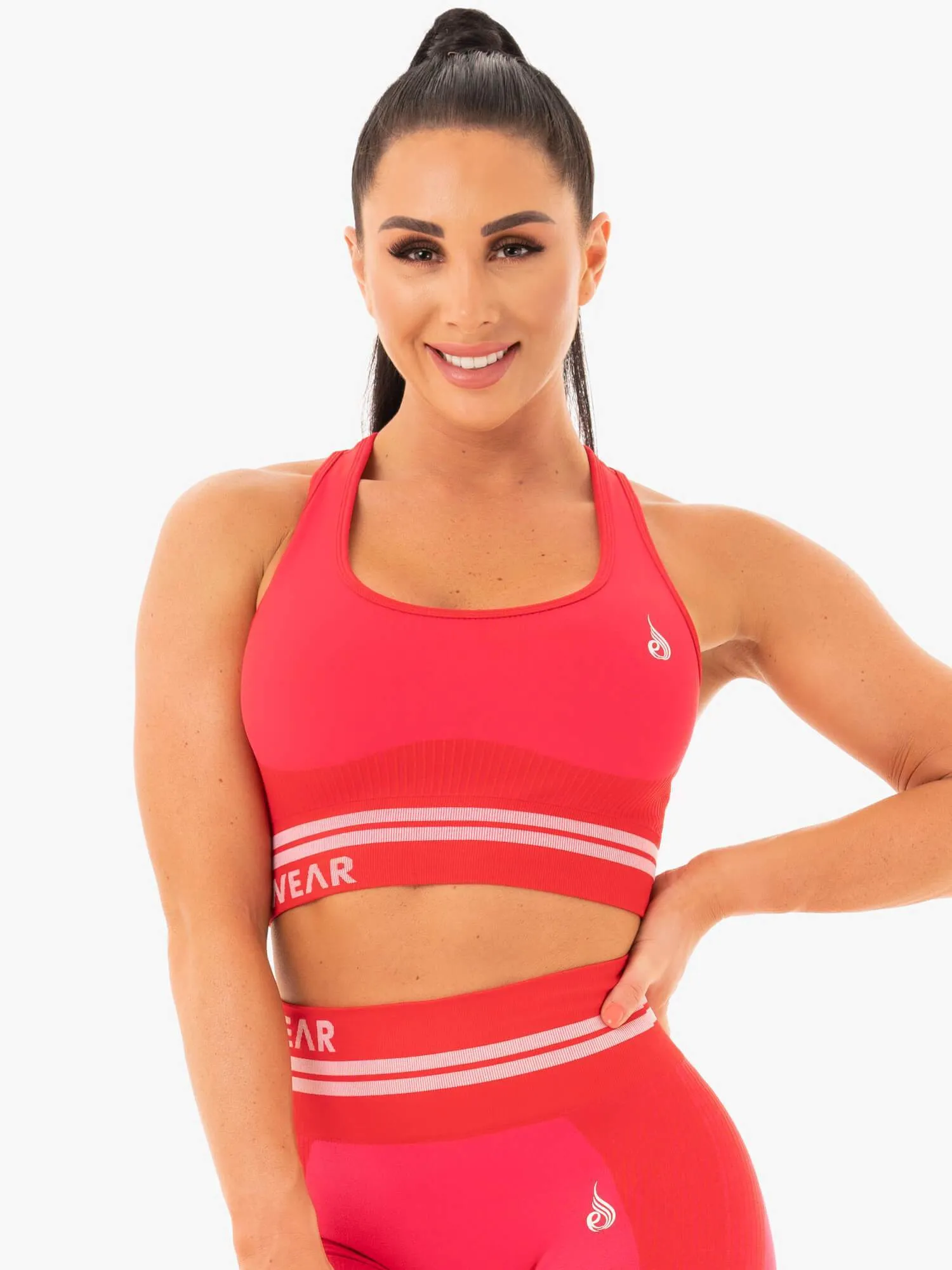 Freestyle Seamless Longline Sports Bra - Red