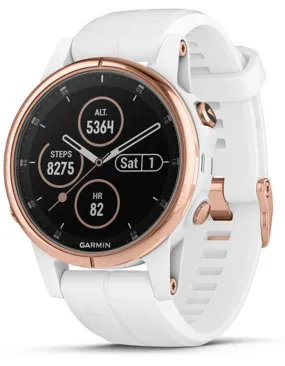 Garmin Fenix 5S Plus Sapphire Multisport Watch - Rose Gold-Tone - Carrera White