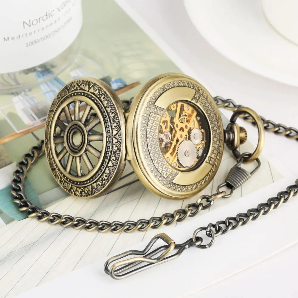 Glow In The Dark Hollow Mechanical Pocket Watch