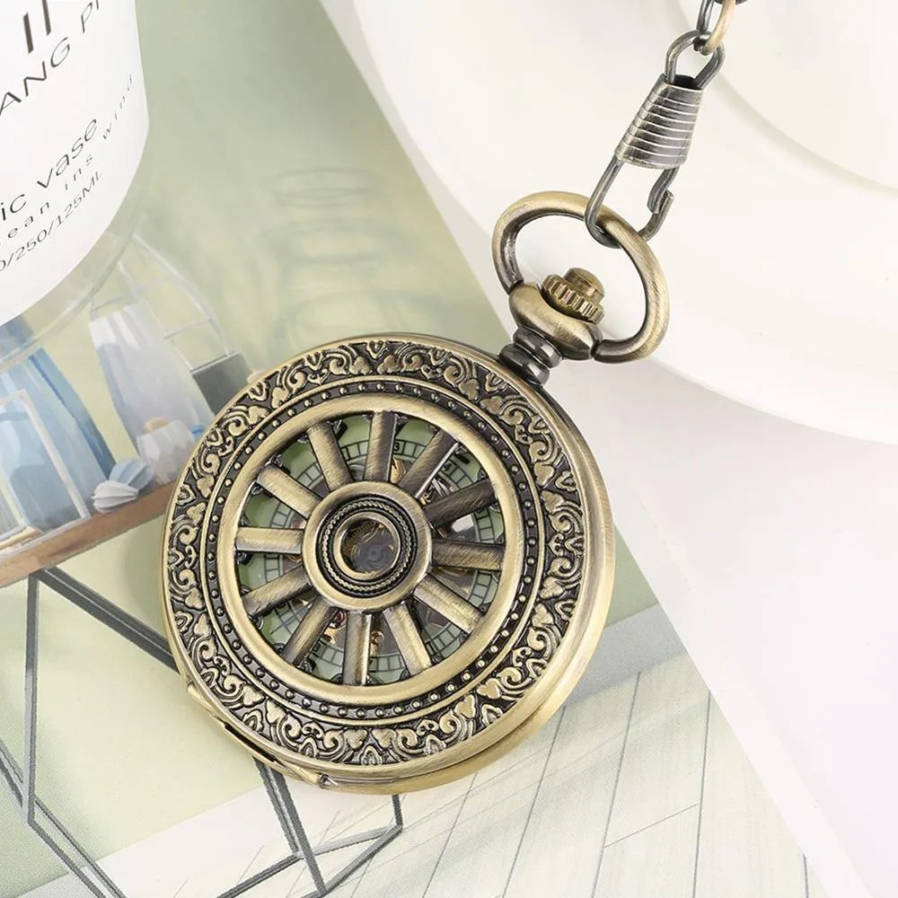 Glow In The Dark Hollow Mechanical Pocket Watch