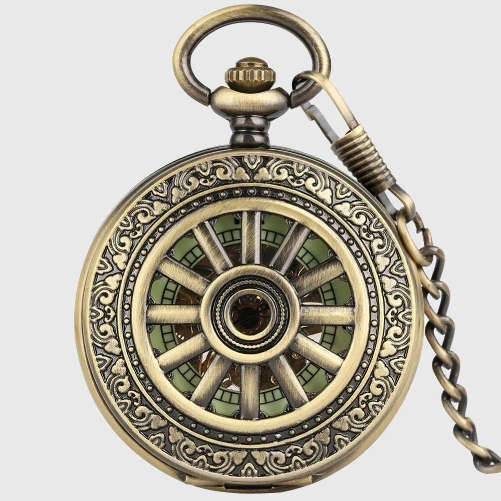 Glow In The Dark Hollow Mechanical Pocket Watch