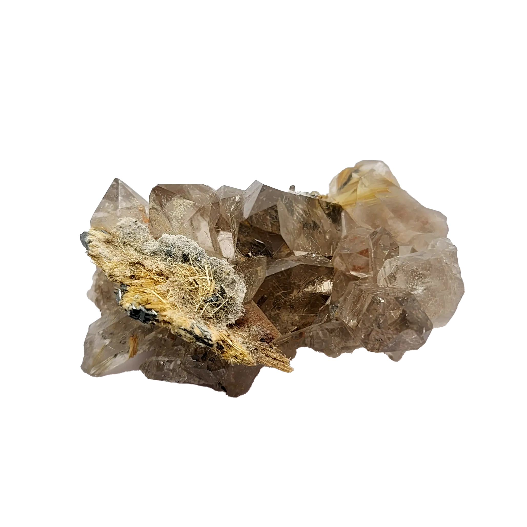 Gold Rutile Cluster #1 Smoky Rutile Cluster