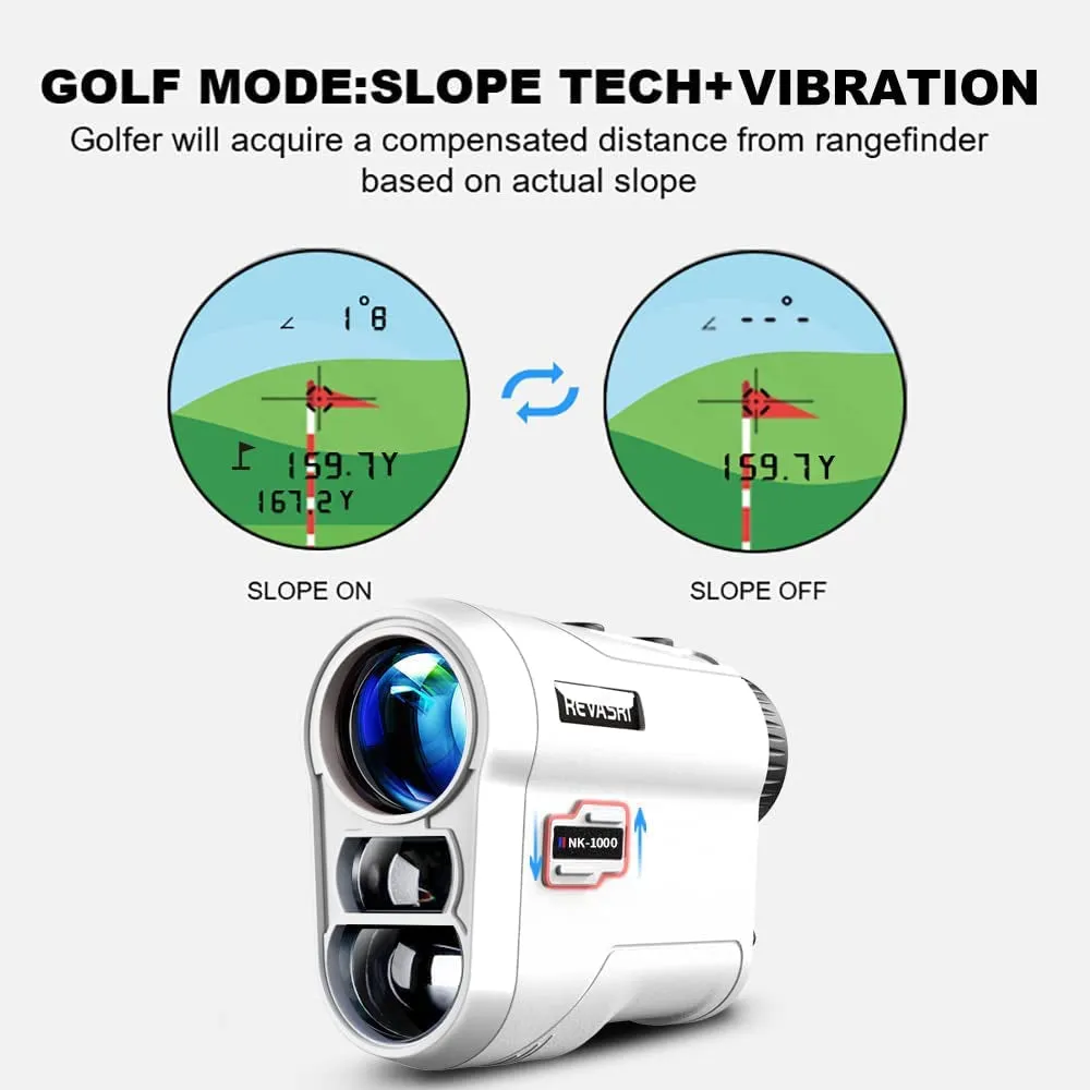 Golf Rangefinder with Slope and Pin Lock Vibration - 1000 Yards Laser Range Finder