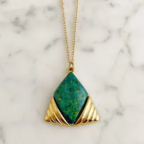 HANSON green triangle pendant necklace