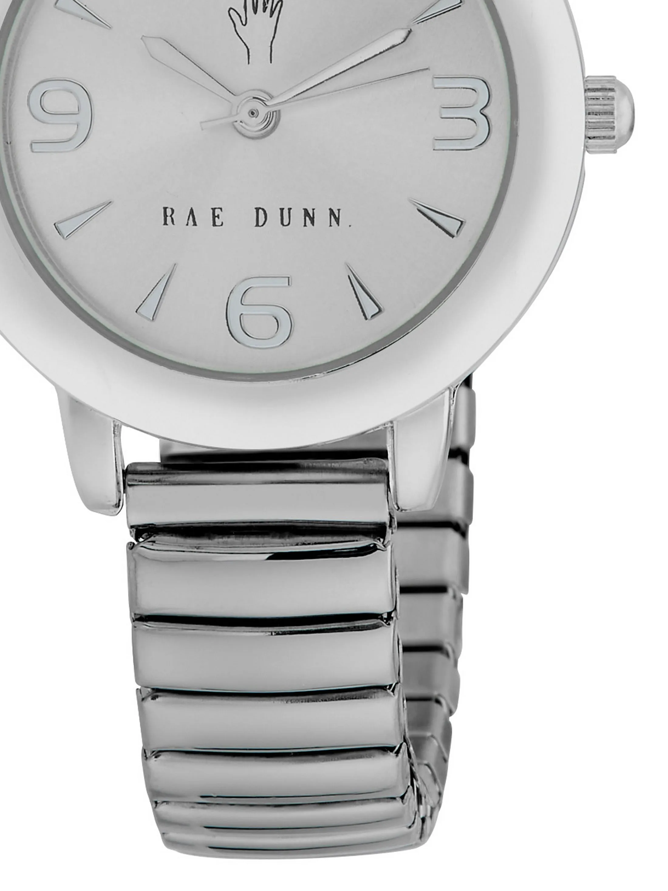 HEATHER Round Face Expandable Bracelet Watch in Silver, 30mm