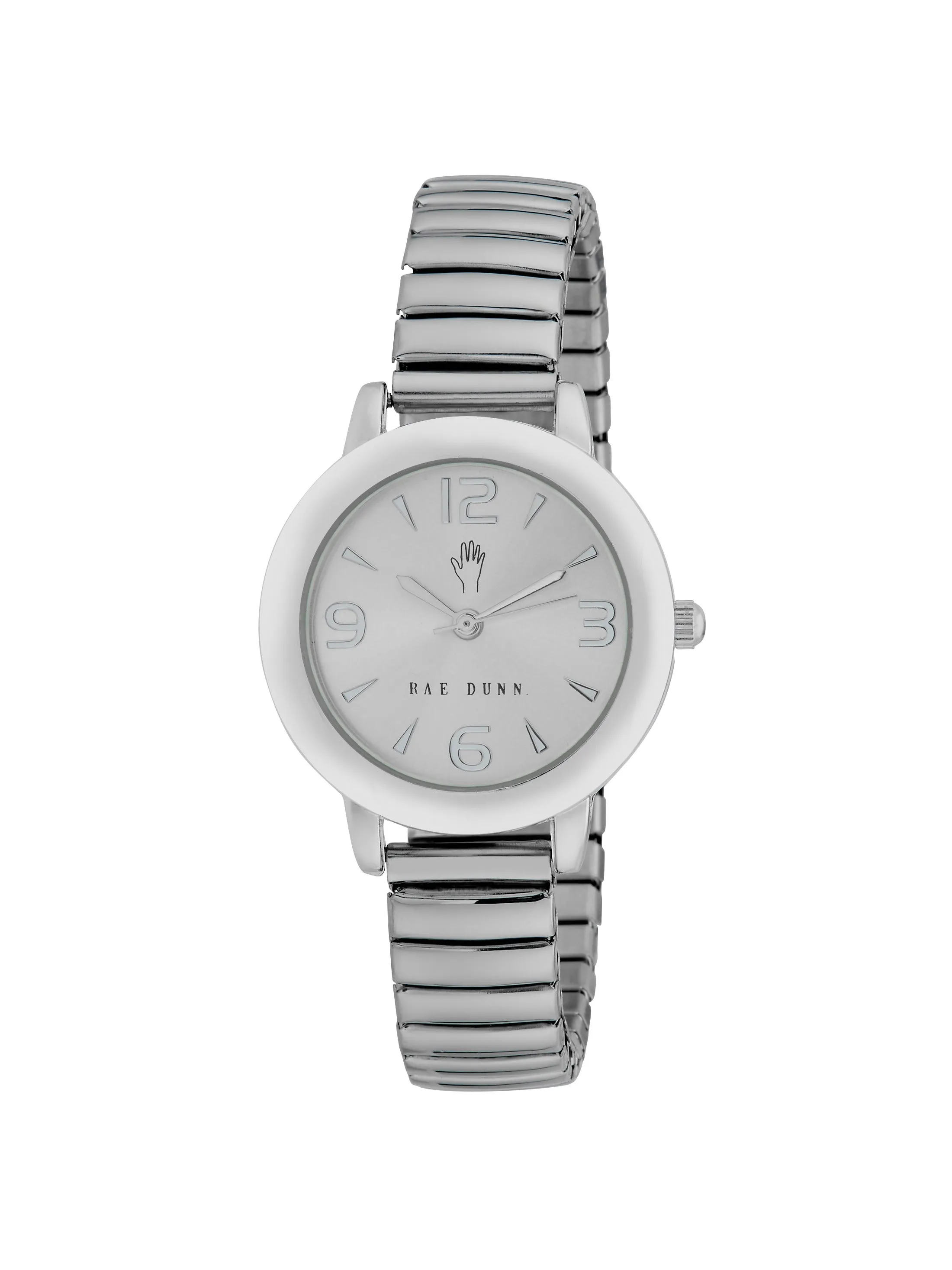 HEATHER Round Face Expandable Bracelet Watch in Silver, 30mm