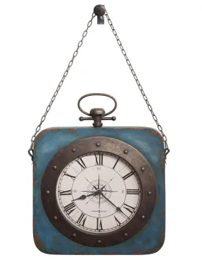 Howard Miller Windrose Hanging Wall Clock - Antiqued Blue Finish