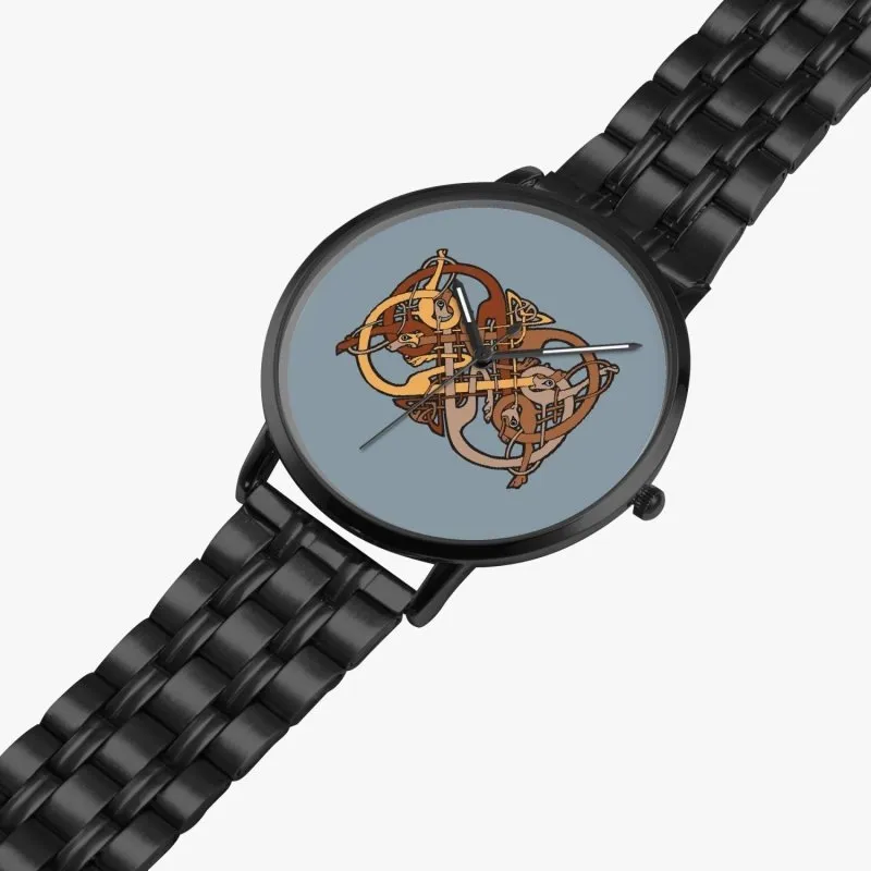 Instafamous Steel Strap Quartz watch - Celtic graphic style