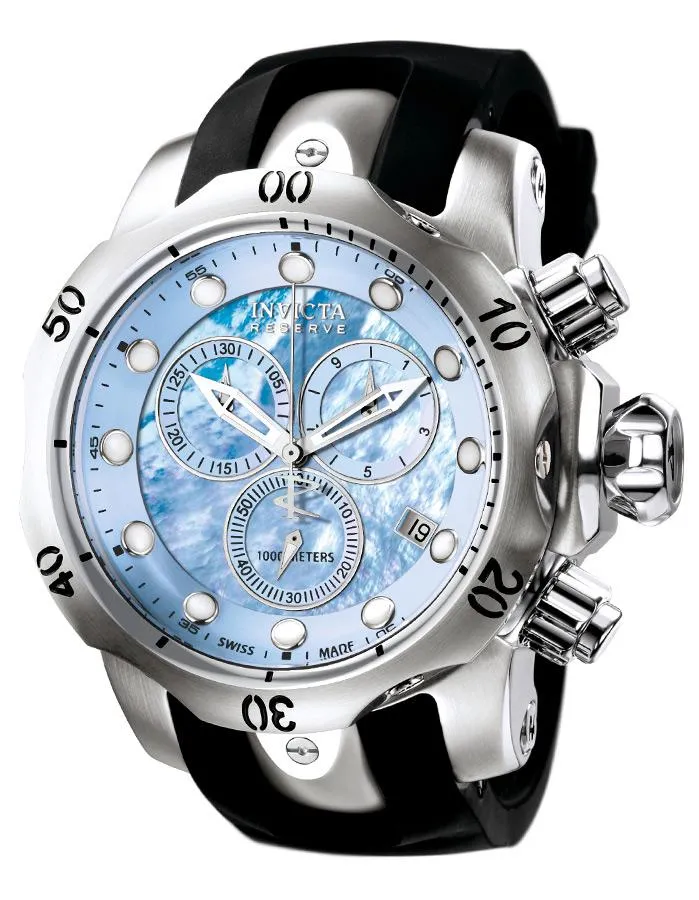 Invicta 52mm Subaqua Venom Reserve Chrono - Blue Mother of Pearl - Black Rubber