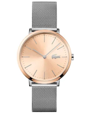 Lacoste Ladies Ultra Slim Moon Fashion Watch - Rose Gold Tone - Mesh Band