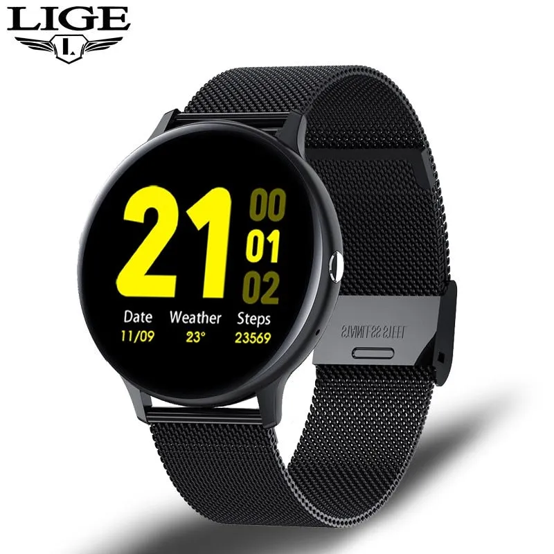 LIGE  Bluetooth Answer Call Smart Watch Men Full Touch Dial Call Fitness Tracker IP68 Waterproof 5G ROM Smartwatch for xiaomi