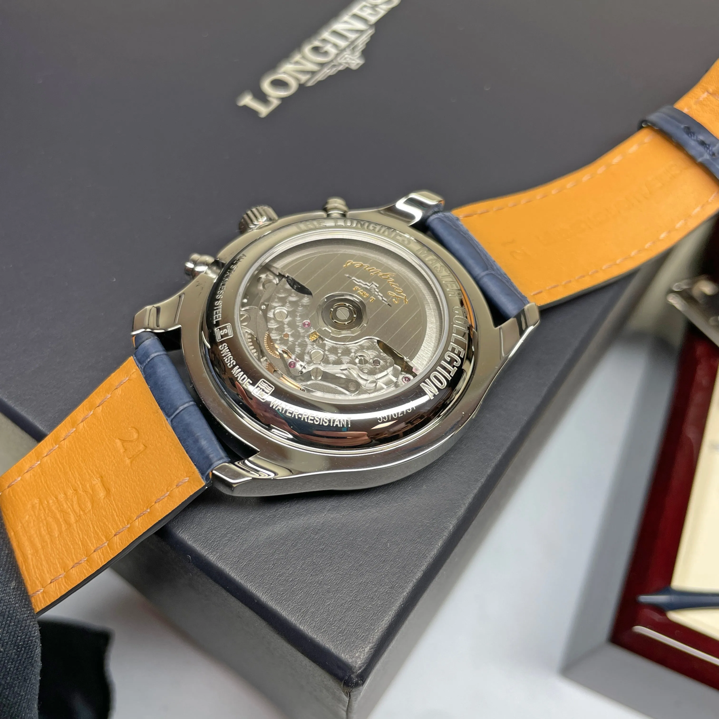 Longines Masters Silver Blue Moon 42mm Watch L2.773.4.71.2