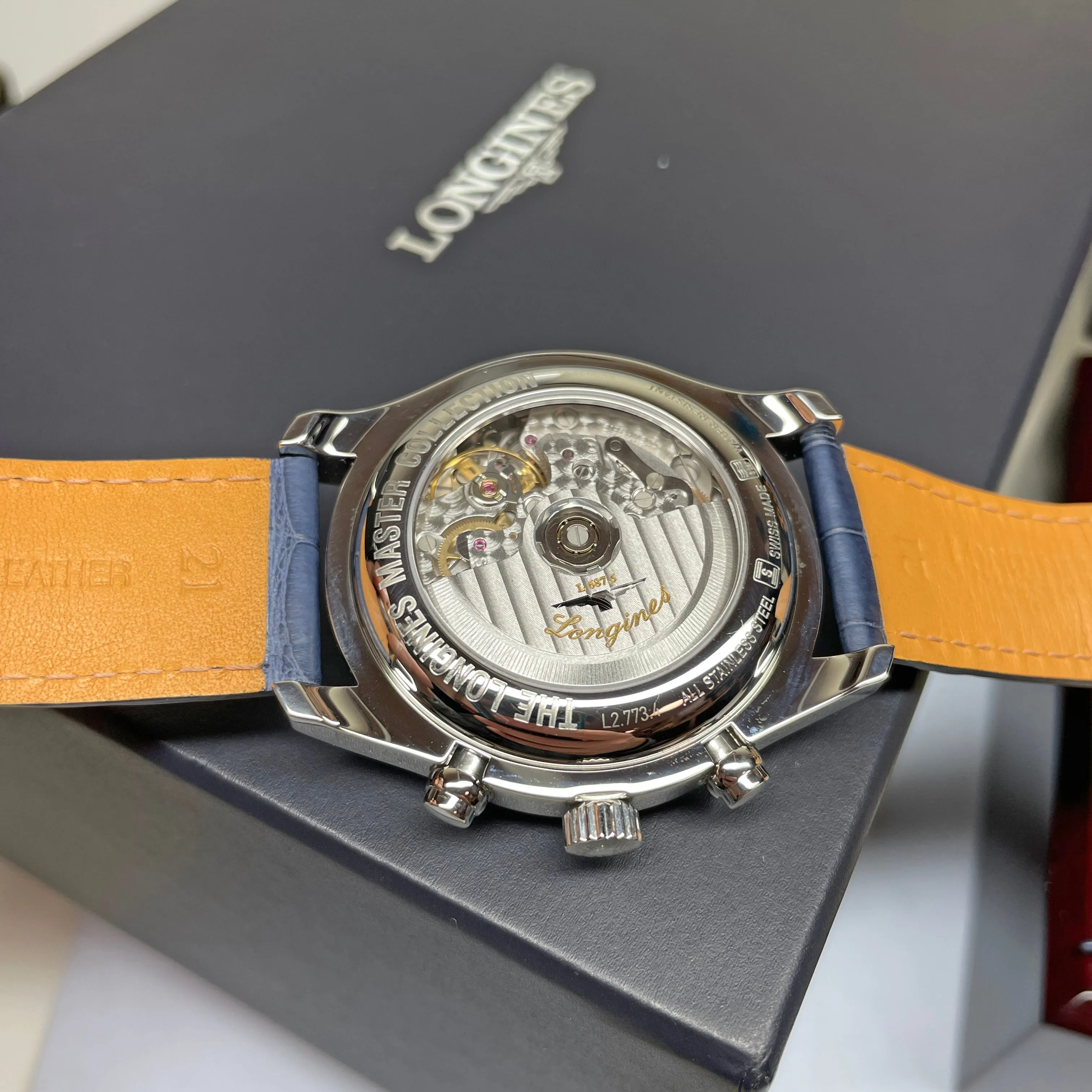 Longines Masters Silver Blue Moon 42mm Watch L2.773.4.71.2