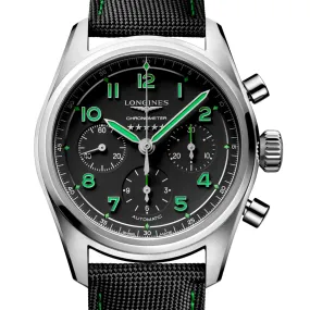 Longines Spirit 42MM Pioneer Edition Titanium Watch Black Green L38291532