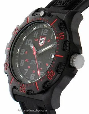 Luminox Mens Black Ops Carbon Watch - Black Dial - Black Rubber Strap