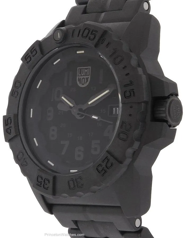 Luminox Mens Navy Seal Trident - Blackout Case & Link Bracelet - 200m - Date