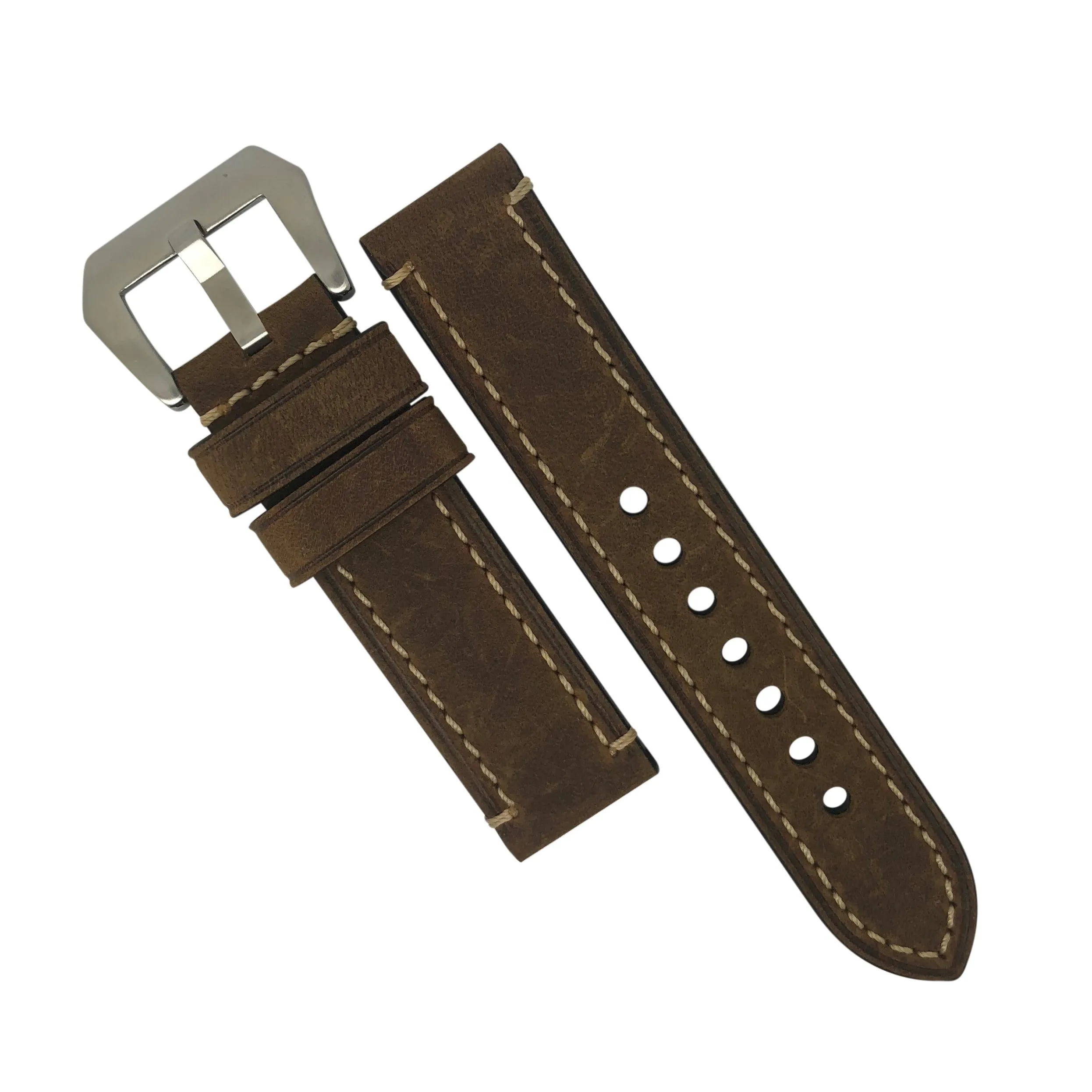 M1 Vintage Leather Watch Strap in Brown