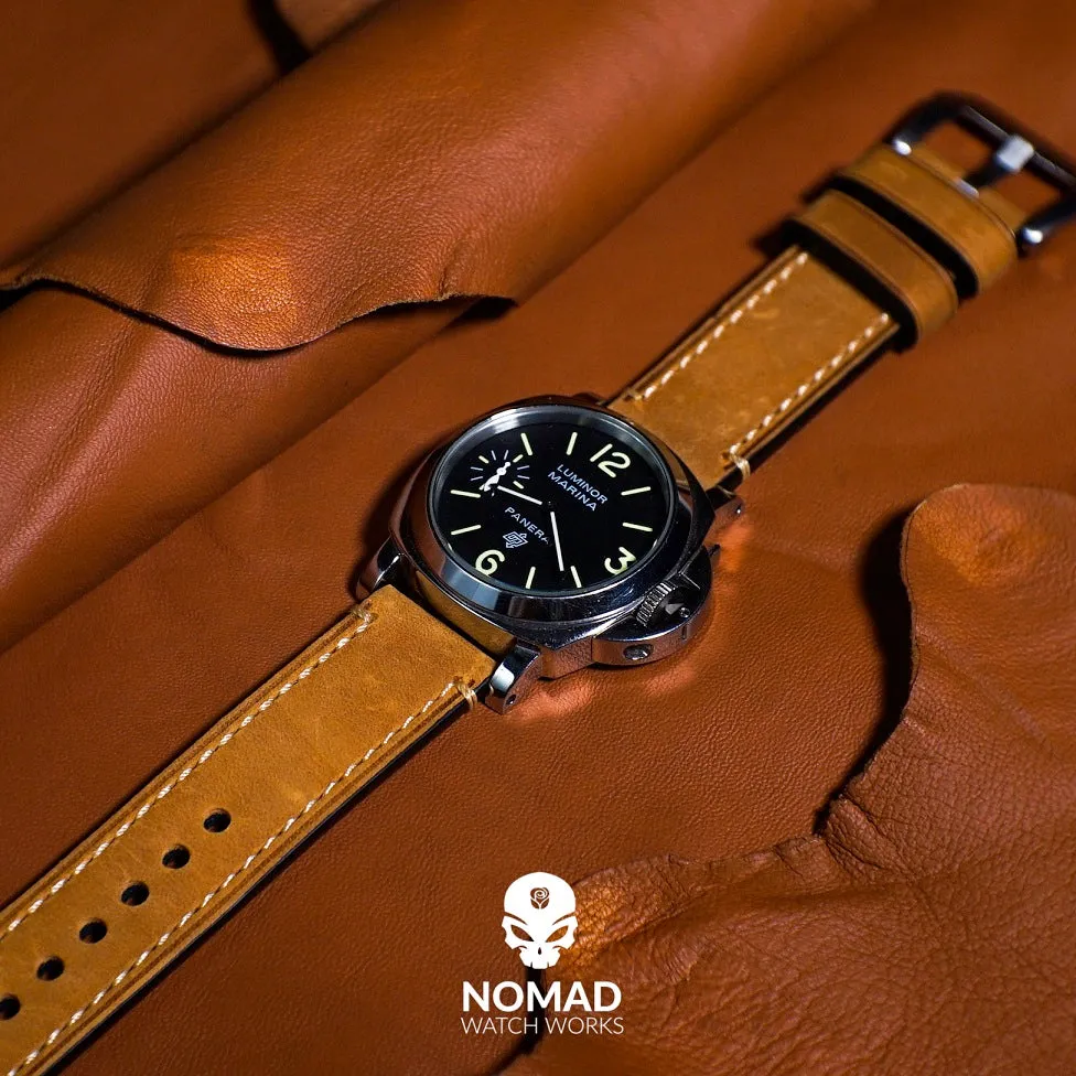 M1 Vintage Leather Watch Strap in Tan