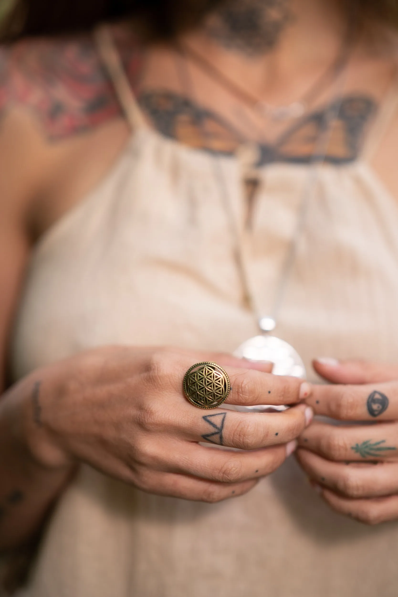 Mandala Flower of Life Ring