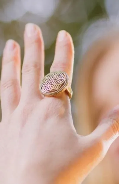 Mandala Flower of Life Ring