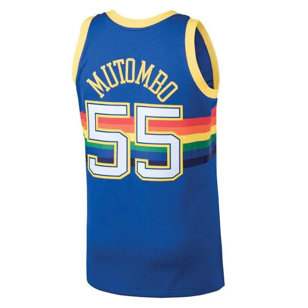 Mens Denver Nuggets Dikembe Mutombo Mitchell & Ness Blue 1991-92 Hardwood Classics Swingman Jersey