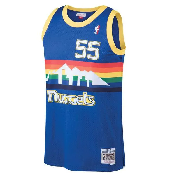 Mens Denver Nuggets Dikembe Mutombo Mitchell & Ness Blue 1991-92 Hardwood Classics Swingman Jersey