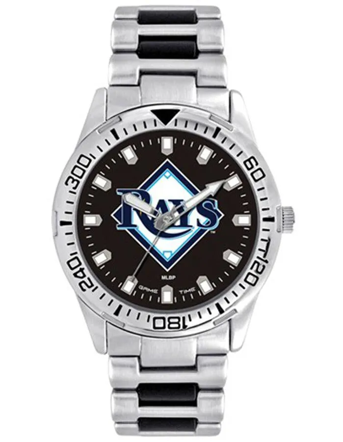 MLB Mens Tampa Bay Rays Heavy Hitter Watch - Bracelet Strap - Color Logo