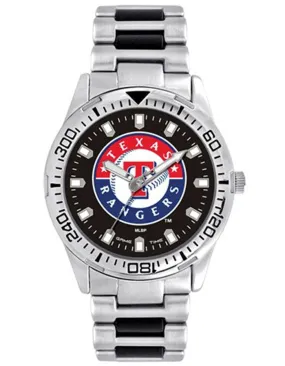 MLB Mens Texas Rangers Heavy Hitter Watch - Bracelet Strap - Color Logo