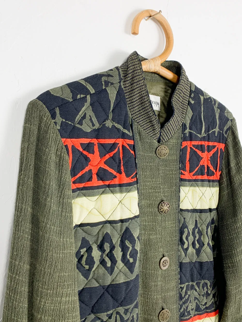 Nancy Bolen Mixed Print Sweater Jacket