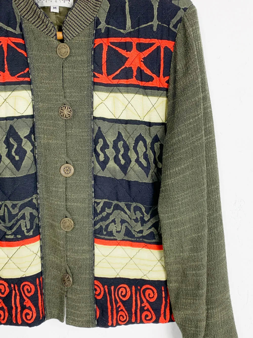 Nancy Bolen Mixed Print Sweater Jacket