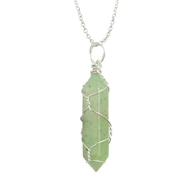 Natural Healing Rock Crystal Pendant Necklace