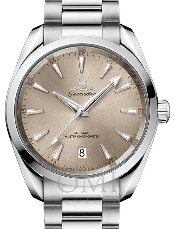 OMEGA SEAMASTER AQUA TERRA 150M CO-AXIAL MASTER CHRONOMETER 38MM STAINLESS STEEL WHITE INDEX DIAL STEEL BRACELET 220.10.38.20.09.001 WITH STEEL BRACELET