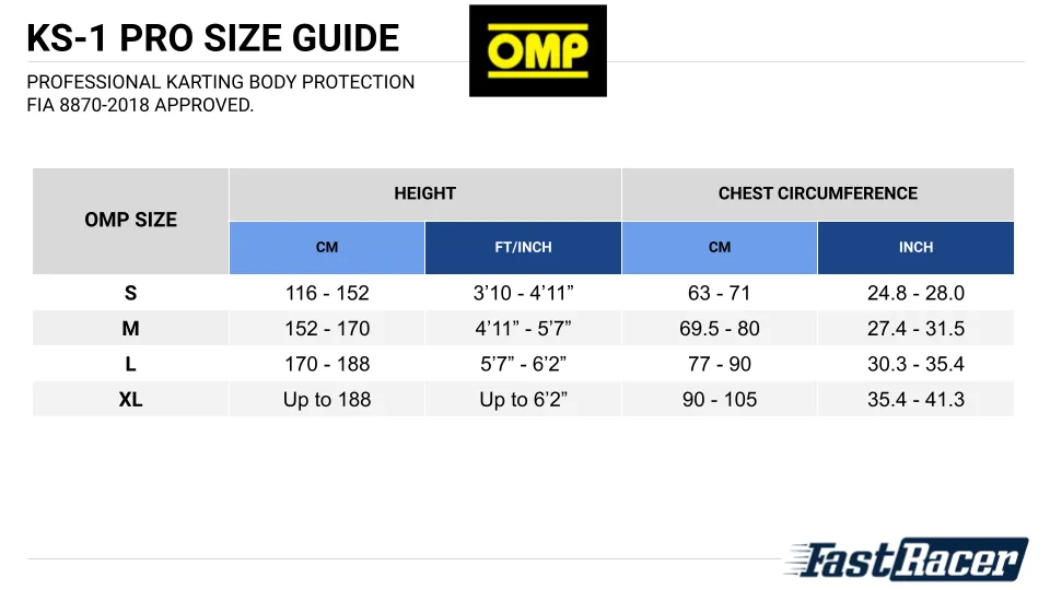 OMP KS-1 PRO Body Protector FIA Approved