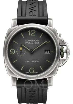 PANERAI LUMINOR MARINA NAVY SEALS STAINLESS STEEL 44MM BLACK DIAL PAM01412.