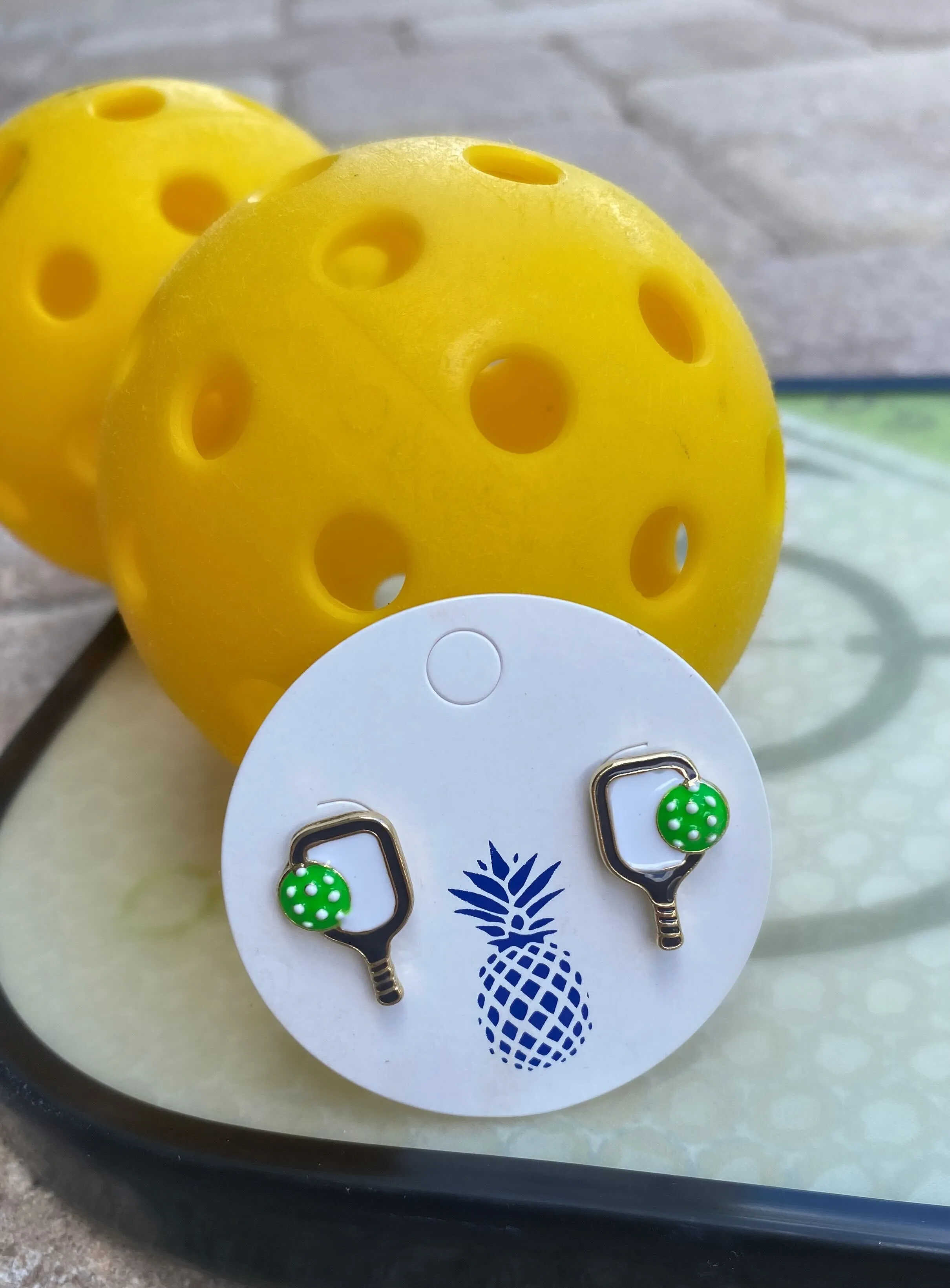 Pickleball Signature Enamel Studs by Prep Obsessed