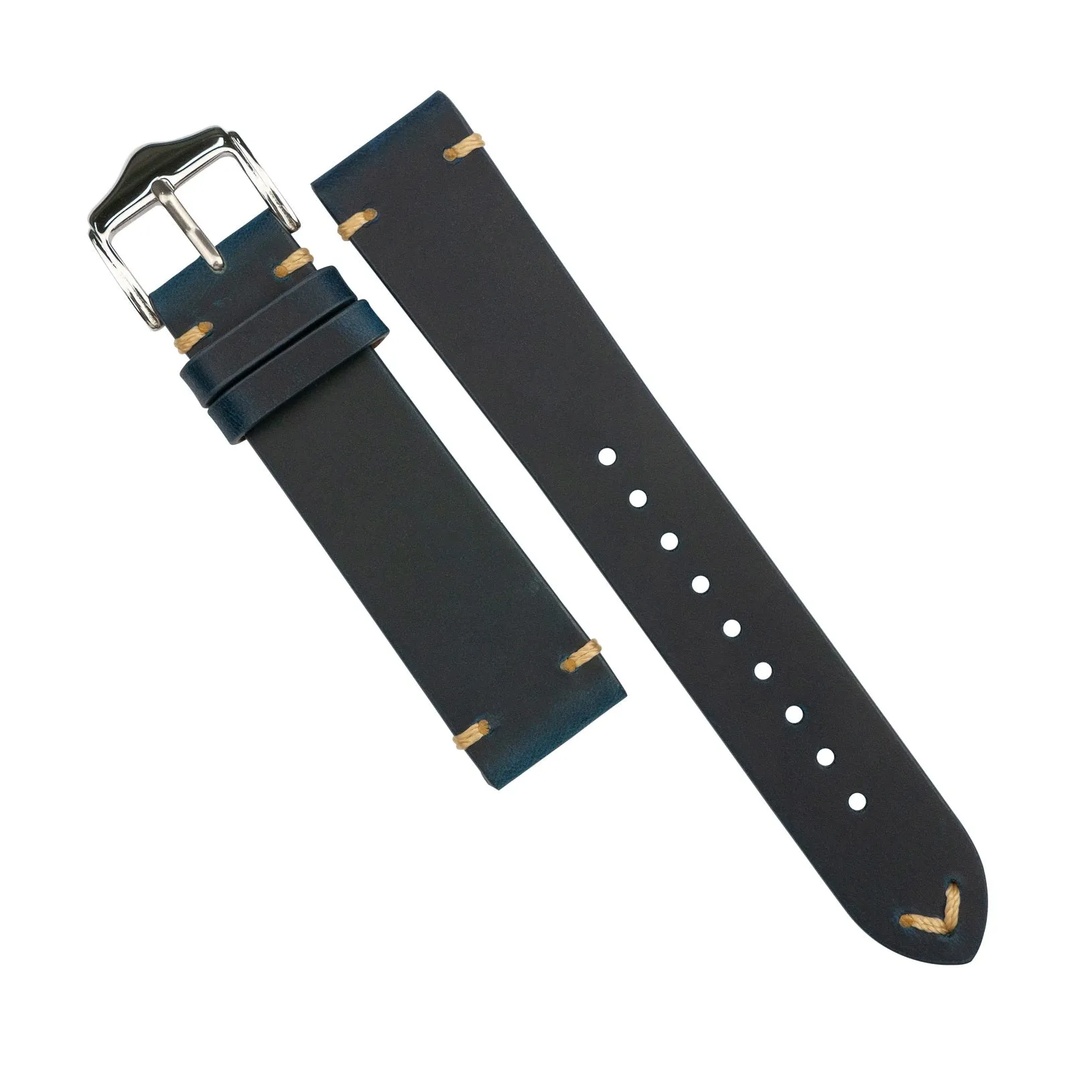 Premium Vintage Calf Leather Watch Strap in Blue