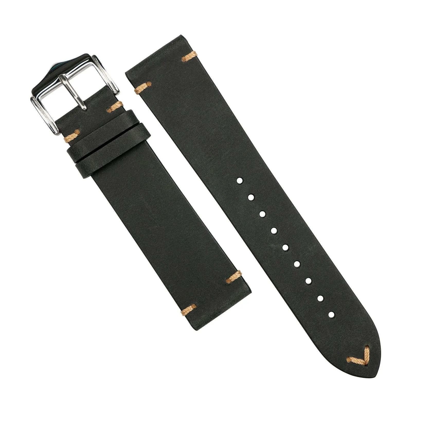 Premium Vintage Calf Leather Watch Strap in Grey