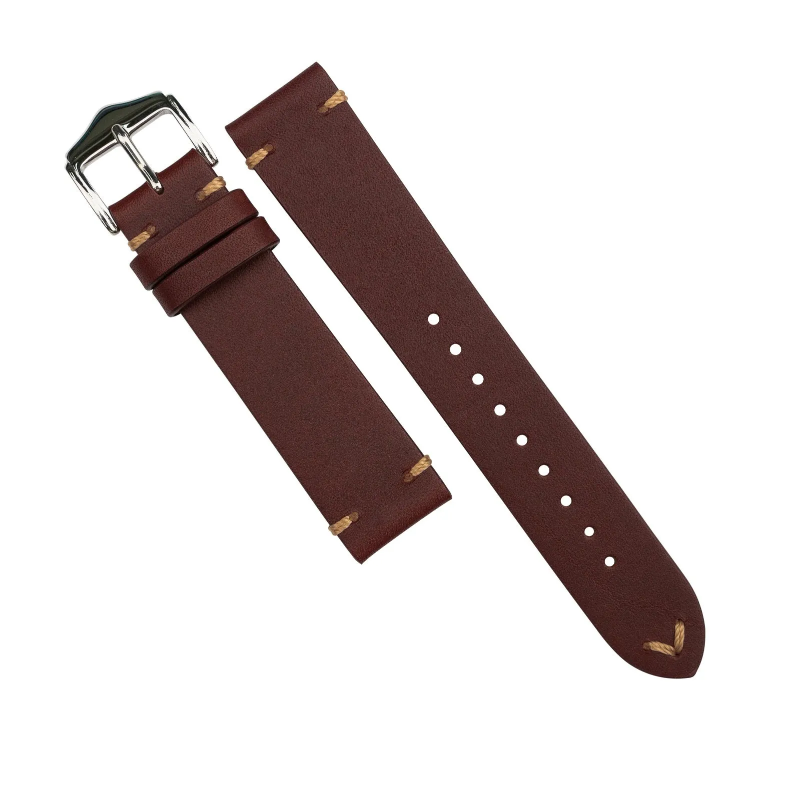 Premium Vintage Calf Leather Watch Strap in Maroon