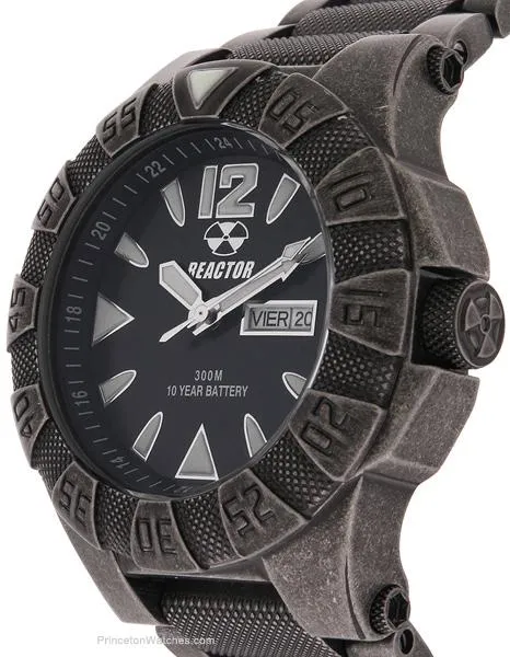 Reactor Gamma Mens Battleworn Black - Black Dial - Day/Date - 300 Meter