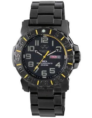 Reactor Mens Trident 2 - Black Steel - Yellow Accents - NeverDark - 200m