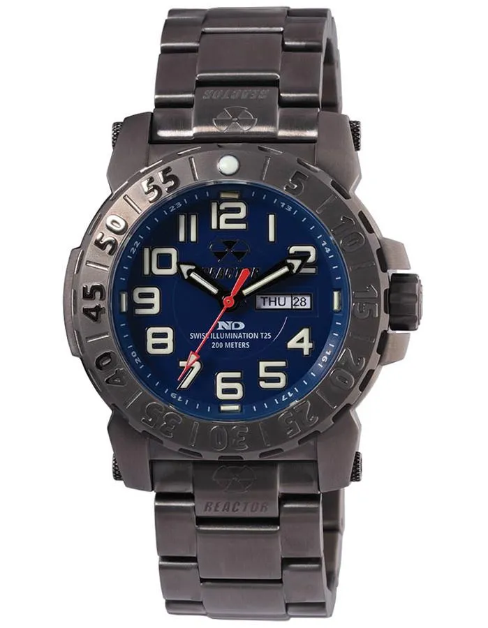 Reactor Trident 2 Men's Watch - Gunmetal - Navy Dial - 200M