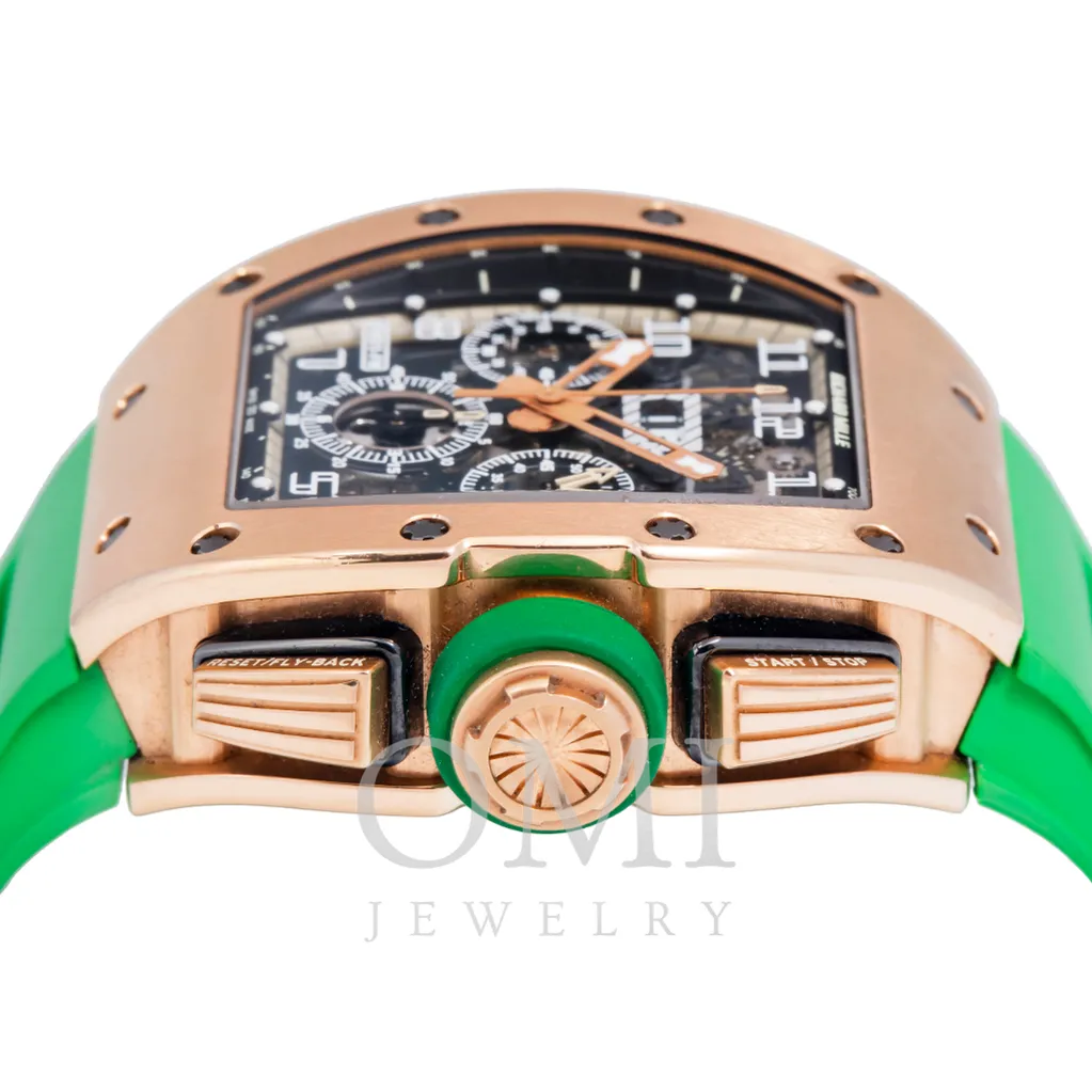 Richard Mille Roberto Mancini RM 011 50MM Transparent Dial With Green Rubber Bracelet