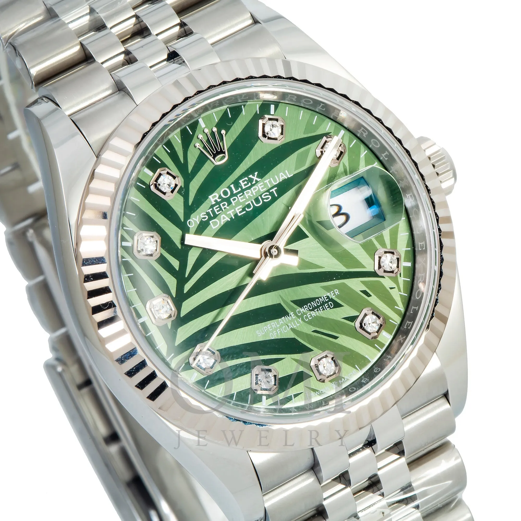 Rolex Datejust 126234 36MM Green Dial With White Gold Case And Stainless Steel Jubilee Bracelet